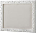 SOFE Small Linen Bulletin Board - White Wood Framed Memo Board 16 × 13 Inch by SOFE