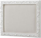 SOFE Small Linen Bulletin Board - White Wood Framed Memo Board 16 × 13 Inch by SOFE