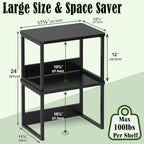 MARTY Desktop Printer Stand 2 Pack Printer Shelf for Desk Home/Office,Black - Image 5