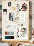 Fabric Bulletin Board 40x30 inches, Golden Aluminum Framed Wall Pin Board - Image 5