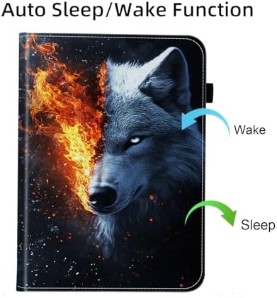 Case for Samsung Galaxy Tab S11 Ultra 14.6 Inch 2025(SM-X930/X936B),Card Slot PU Leather TPU Case Pen Holder Auto Wake Sleep,Wolf in the Fire - Image 7