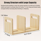 100% Solid Wood Adjustable Desktop Bookshelf With Movable Divider, Retro Tabletop Bookshelf With Convenient Handle Design for Living Room, Home, Office, Perfect for Magazine Book (Natural Wood Color) - Image 3
