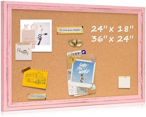 Cork Board Bulletin Board, 36"x24" Corkboard for Wall by QUEENLINK