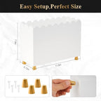 Acrylic Magazine Holder, Magazine Rack Floor,Sleek White Stylish Organizer with Luxe Gold Metal Feet and Wave Edge Design Space Saving Storage for Books Newspapers Office Supplies,Home Office(White) - Image 7