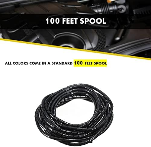Kable Kontrol Vortex Spiral Cable Wrap - 1/2” Inch 100’ Feet Long - Hose Protector Flexible Polyethylene Wire Conduit Tubing Cable Sleeve Cord Cover to Organize Wires – Black - Image 3
