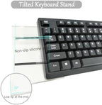 Gel Cloud Keyboard and Mouse Wrist Rest Set Transparent Acrylic Tilt Computer Keyboard Stand with Wrist Rest Ergonomic Silicone Mouse Wrist Pad for Keyboard Riser Holder for Desktop White 60%68% 75% - Image 3