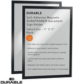 Durable Duraframe Business & Store Self Adhesive Magnetic Sign Holder in Tabloid-Size 11" x 17" Inches - Black Frame - Pack of 4 - Image 4