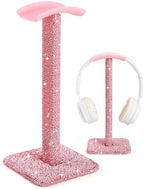 Pink Headphone Stand for Desk, Cute Rhinestone Bling Headset Holder by Pulchrum