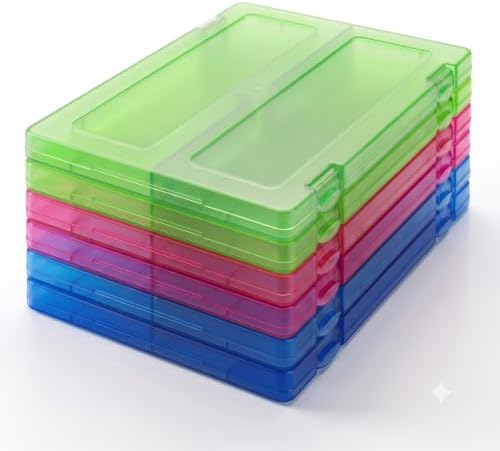 6 Packs A4 Paper Storage Boxes, 8.5 x 11 Plastic Portable Project Case for US letter Size and A4 paper, Plastic Multi-Purpose Thick Scrapbook Storage Box for Office (12.6"L x 9.5"W x 0.94"H) - Image 6