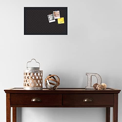 PinPix 20x12 inch Cork Bulletin Board. This Decorative Framed Pin Board Comes with Diamond Pattern in Black Design and Satin Black. Ideal for Home, Office Decor or School (PinPix-120) - Image 3