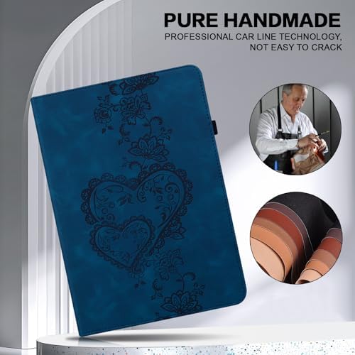 Case for Kindle Fire HD 10 &10 Plus Tablet (13th/11th Generation, 2023/2021 Release) 10.1", Embossed PU Leather Folio Shockproof Stand Cover Case with Card Slots for Fire HD 10 2023, Dark Blue - Image 2