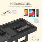 Wealone Black Couch Arm Tray, Sofa Arm Table with TV Tray & Storage Box - Image 6