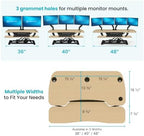 VERSADESK PowerPro 40 Inch Electric Standing Desk Converter – Push-Button Height Adjustable Sit to Stand Desk Riser for Triple Monitors & Laptop – Motorized Desktop Workstation with Wide Keyboard Tray - Image 2