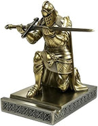 Knight Pen Holder Desk Organizer Office Decor Letter Opener for Desk Bronze - Image 5