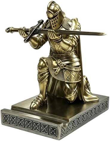 Knight Pen Holder Desk Organizer Office Decor Letter Opener for Desk Bronze - Image 5