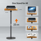 2-in-1 Floor Music Stand & Desktop Book Stand, 16.5"–51" Height Adjustable - Image 2