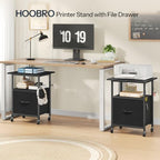 HOOBRO Printer Stand with File Drawer, 2 Tier Under Desk Printer Table - Image 2