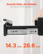 VEVOR Under Desk Drawer Slide Out, 16 inch Attachable Desk Drawer for Sit Stand Workstation, Hidden Under Counter Drawers for office Home, Black - Image 4