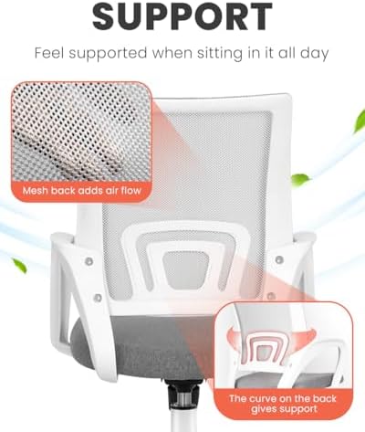 NEO CHAIR Office Computer Chair Ergonomic Mid-Back Mesh Desk Chair, Grey - Image 5