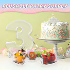 13.8" Extra Large Acrylic Number Charcuterie Board Box, Reusable Fillable Number Cake Candy Dish Display Serving Tray for Birthday Anniversary Party Decoration (3) - Image 4