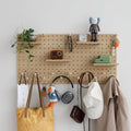 Wooden Pegboard Modular Display Organization Storage Wall Hooks Shelf (Oak Colored Finish-B-4) by CreatedOn2005