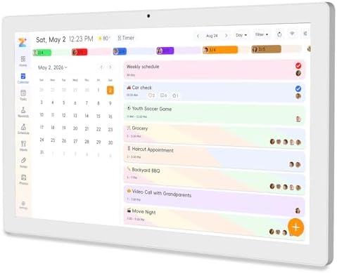 27 Inch Smart Digital Touch Screen Family Calendar, White by JSUSOU