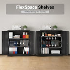 CJF Metal Storage Cabinet, 36" H Locking Storage Cabinet with Shelves and Doors, Metal Cabinets for Home Office, Garage, Utility Room and Basement (Black) - Image 4