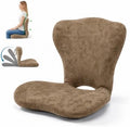 Ergonomic Back Support for Office Chair, Seat Cushion with Backrest, Adjustable Folding Floor Chair for Home, Gaming & Meditation (Brown) by Unknown