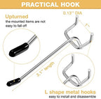 Moxweyeni 4 Inch 100 Pcs Pegboard Hooks Peg Board Stainless Steel Hangers - Image 2