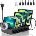 Charging Station for Multiple Devices, 6 in 1 Charger Station Multiple Charging Station for Cellphone Tablet iPhone iPad and More-50W Charging Dock with Mixed Charging Cables by Honcila