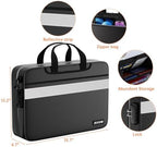 Accordion File Organizer with Lock, Fireproof Document Bag, Black - Image 3