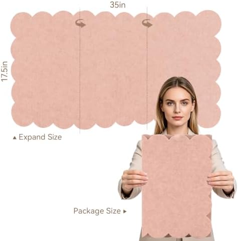 Scalloped Bulletin Board 35x17.5 inches, Decorative Felt Pin Board for Wall - Image 2