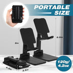 Wonderjune 24 Pcs Cell Phone Stand for Desk Phone Holder Stand Foldable Angle Height Adjustable Portable Holder Tablet for Office Travel Photography (Black) - Image 2