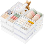 Criusia Drawer Organizer Clothes, 21 Pack Dresser Organizer for Baby Clothes, Underwear, Sock- Foldable Closet Organization and Storage Dividers Bins for Nursery, Bedroom (White) by Criusia