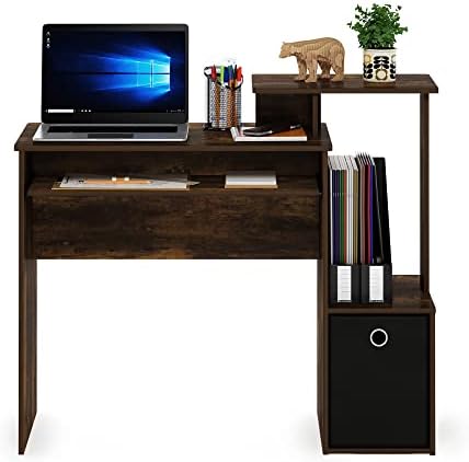 Furinno Econ Computer Writing Desk, Amber Pine/Black - Image 5