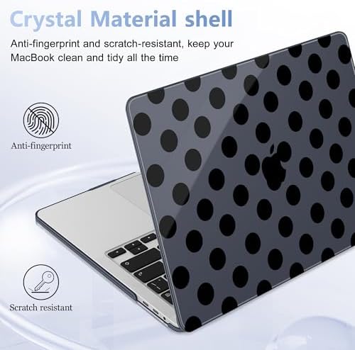 for MacBook Pro 16 inch Case 2019 2020 Release Model A2141, Plastic Hard Shell Cover with Keyboard Cover & Screen Protector for MacBook Pro 16 inch with Touch Bar, Black Polka Dots - Image 6