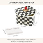 MACKENZIE-CHILDS Enamel Recipe Box, Black-and-White Courtly Check - Image 4