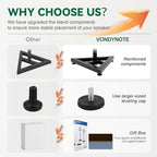 Vondynote Pair Studio Monitor Stands 32.6"-50.9" Base Floor Speaker Stands - Image 4