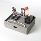 Leather Desk Organizer, Desktop Storage Box with Drawers, Organizer Made of Leather Material for Household Guest rooms - Image 7