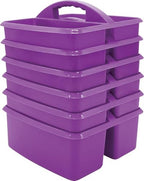 Teacher Created Resources Purple Portable Plastic Storage Caddy 6-Pack for Classrooms, Kids Room, and Office Organization, 3 Compartment by TeacherCreatedResourcesOS