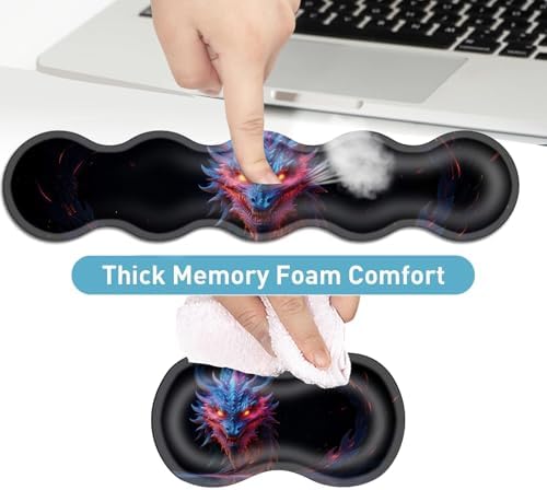 Keyboard Mouse Pad Set, Extended Gaming Mouse Pad+Ergonomics Keyboard Wrist Rest Support, Memory Foam, Easy Typing Pain Relief, 4Pcs XL Ultra Thick Desk Mat,Angry Dragon - Image 4