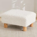 Small Foot Stool Ottoman, Sherpa Footstool Ottoman Foot Rest for Couch, Rectangle Footstools and Ottomans Small for Living Room, Entryway and Bedroom (White) by FIMIVIBI