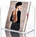 Clear Acrylic Magazine File Holder, Desk Organizer with Handle by ELFULLY