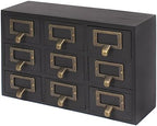 Kate and Laurel Apothecary Wood Desk Drawer Set, 9 Drawers, Rustic Black by KateandLaurel