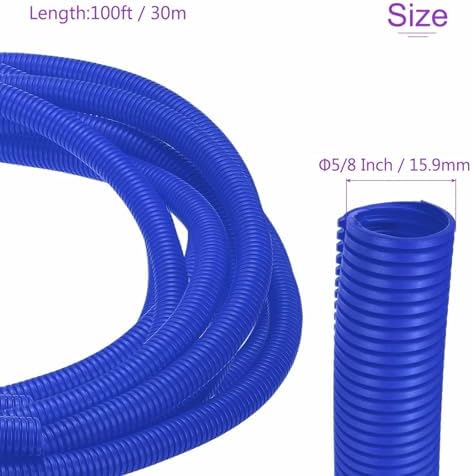 DMiotech 100ft Wire Loom Split Tubing 5/8 Inch(15.9mm) ID Blue - Image 3