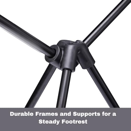 Universal Camping Chair Foot Rest - Folding Leg Rest for Outdoor, Foot Rest Under Desk at Home/Office & Foot Rest for Air Travel, Adjustable Height Sturdy Camp Footstool for Beach, Picnic, Hammock - Image 5