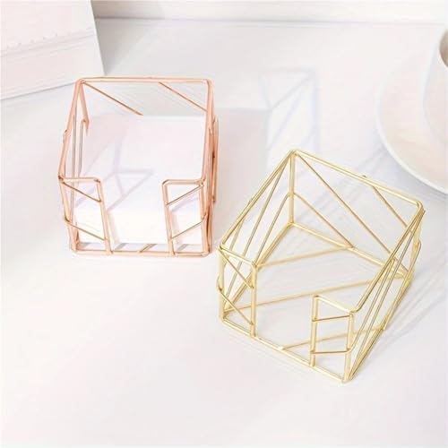 3Pcs Gold Rose Gold Metal Memo Holder Desk Organizer for Sticky Notes & Pens - Image 2