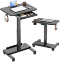 HUANUO 28" Mobile Standing Desk with Drawer and Charging Station by HUANUO