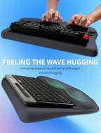 Ergonomic Wave Wrist Rest with Keyboard Stand, Cushioned Palm Rest, Comfortable Integrated Memory Foam for Natural Typing and Relieve Wrist Pain, Starry Sky Grey - Image 4