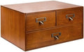 Modular Stackable Desktop Apothecary Cabinet with 3 Drawers - Solid Wood Medicine Cabinet for Tabletop - Card Catalog Drawers with Label Holders - Desktop Chest Drawer for Storage and Organization by PrimoSupply